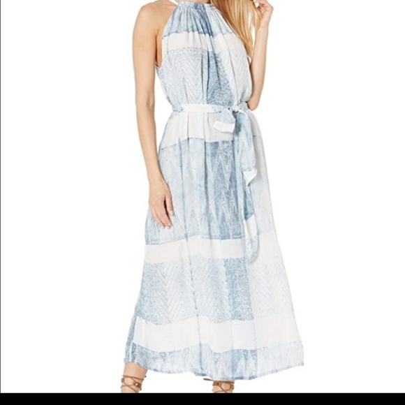 NEW IN PACKAGE! Frye Blue Shibori Halter Dress M - Picture 2 of 8